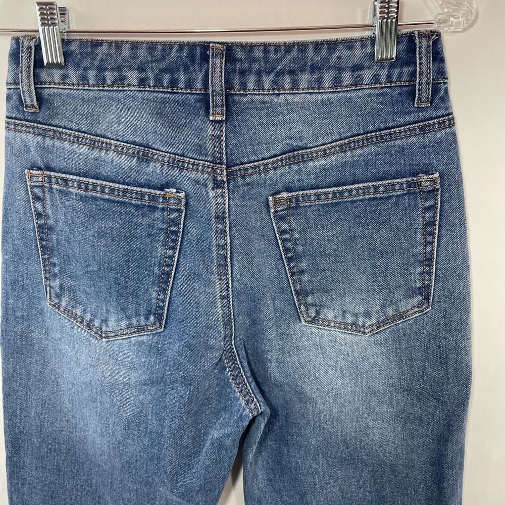 Princess Polly high waisted straight leg distressed hem jeans - Picture 9 of 10